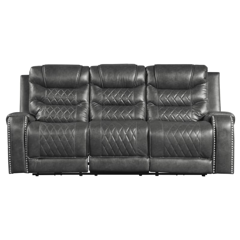Putnam Double Reclining Sofa in Gray by Home Elegance - HEL-9405GY-3