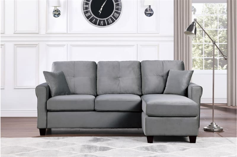 Monty Reversible Sofa Chaise in Gray Fabric by Home Elegance - HEL-9411GY-3SC
