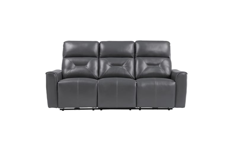 Burwell Power Double Reclining Sofa in Dark Gray Fabric by Home Elegance - HEL-9446GY-3PW
