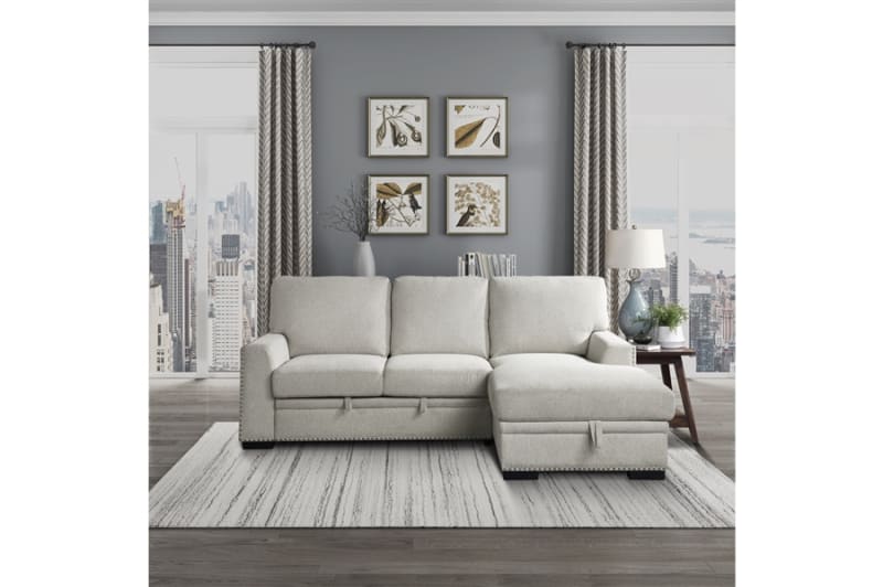 Morelia 2 Piece Sectional in Beige Fabric by Home Elegance - HEL-9468BE-2RC2L