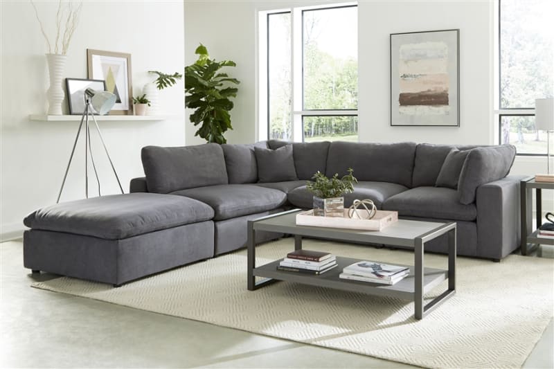 Guthrie Sectional Sofa in Gray by Home Elegance - HEL-9546GY-5OT