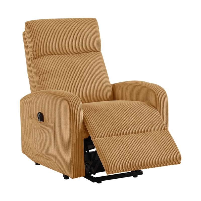 Parsons Power Lift Chair in Yellow Corduroy Fabric by Home Elegance - HEL-9588YLW-1LT
