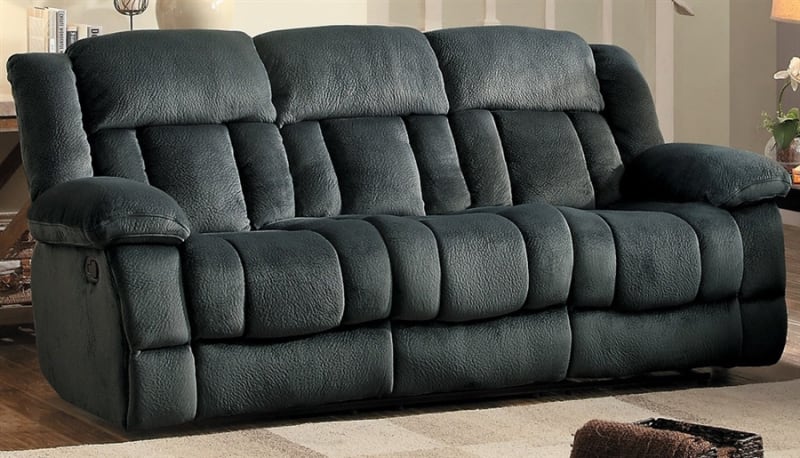 Laurelton Double Reclining Sofa in Charcoal by Home Elegance - HEL-9636CC-3