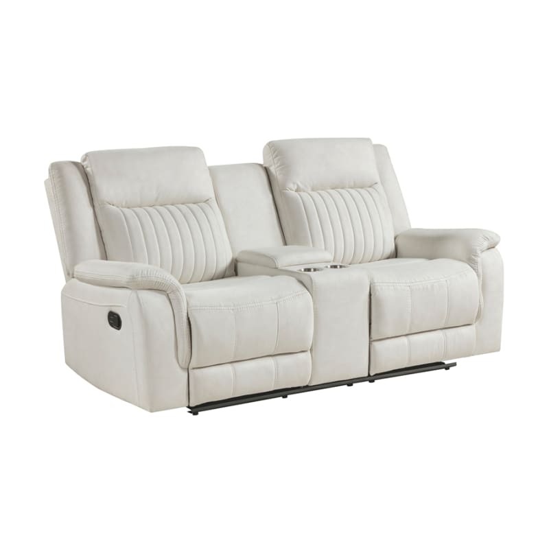 Dean Double Reclining Loveseat in Beige Microfiber Upholstery by Home Elegance - HEL-9646BE-2