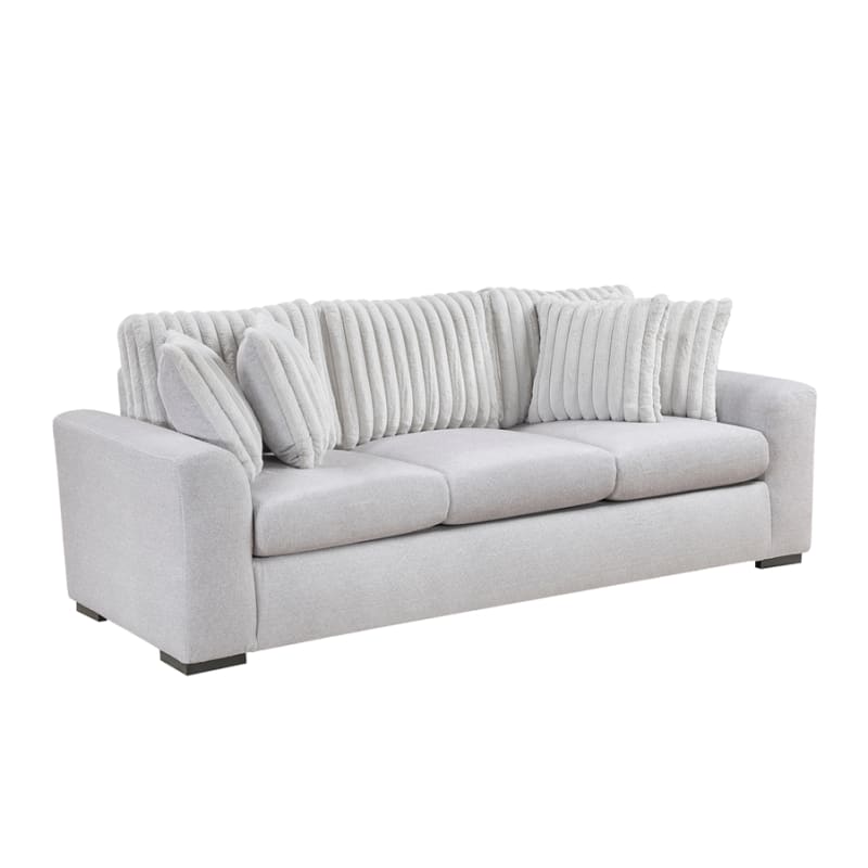 Athena Upholstered Sofa in Gray Textured Microfiber by Home Elegance - HEL-9720GRY-3