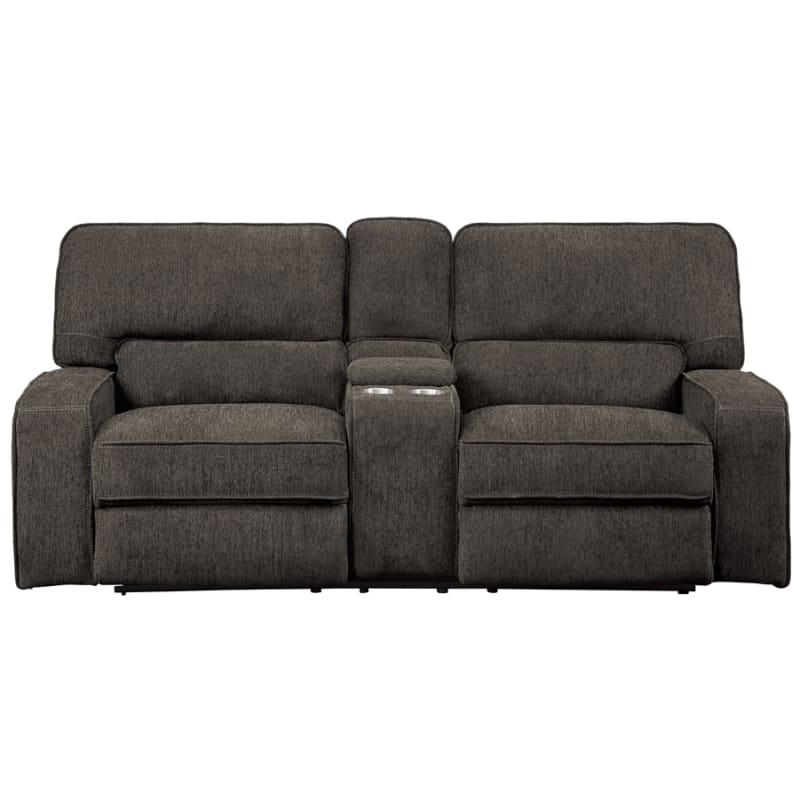 Borneo Double Reclining Love Seat in Chocolate by Home Elegance - HEL-9849CH-2