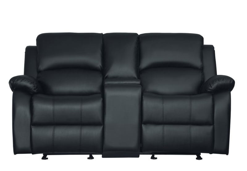 Clarkdale Double Reclining Love Seat in Black by Home Elegance - HEL-9928BLK-2