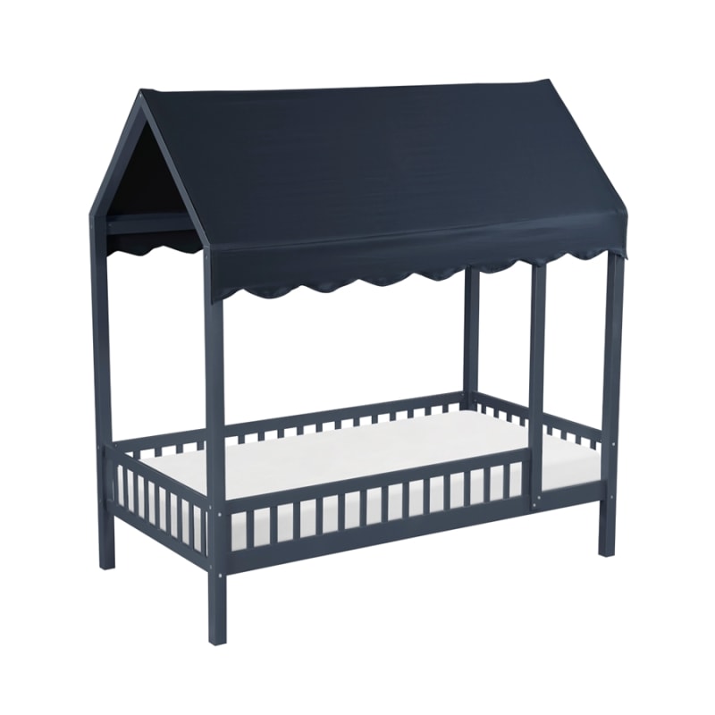 Sloane 5 Piece Twin Canopy Platform Bedroom Set in Navy Blue Finish by Home Elegance - HEL-B2024BUCP