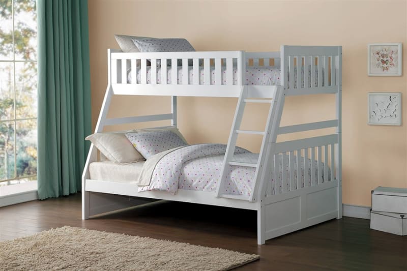 Galen Twin/Full Bunk Bed in White by Home Elegance - HEL-B2053TFW-1