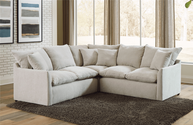 Harper 3 Piece Sectional in Oyster Fabric by Jackson Furniture - 1345-C