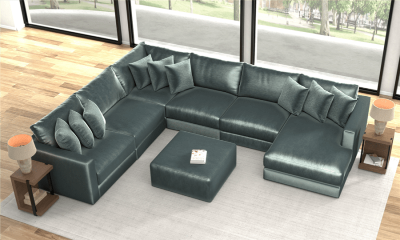 Remington 6 Piece Chaise Sectional in Pine Fabric by Jackson Furniture - 2245-6C