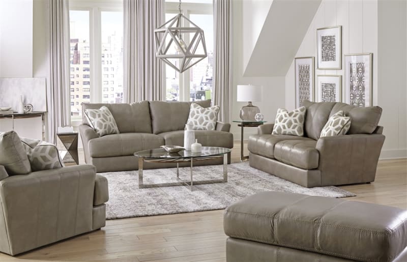 Prato 2 Piece Sofa Set in Putty Leather by Jackson Furniture - 2482-SET-P