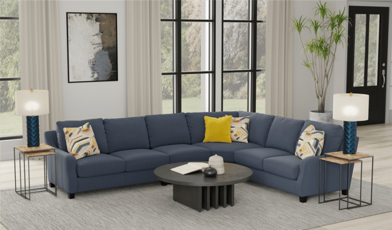 Foley 4 Piece Sectional in Lead Metal Fabric by Jackson Furniture - 2915-4