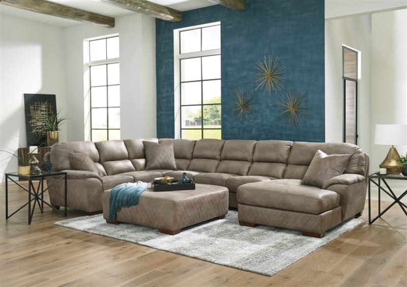 Royce 3 Piece Sectional Sofa in Taupe Fabric by Jackson Furniture - 4043-3RCH