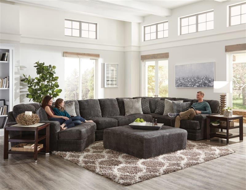 Mammoth 3 Piece Sectional in Smoke Fabric by Jackson Furniture - 4376-03P-S