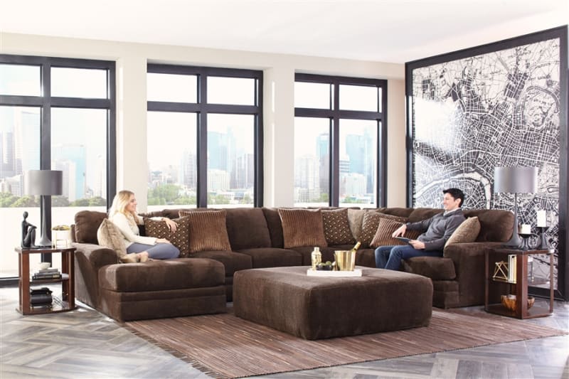 Mammoth 3 Piece Sectional in Chocolate Fabric by Jackson Furniture - 4376-03S-CH