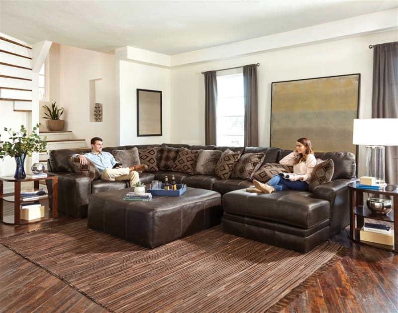 Denali 3 Piece Sectional in Chocolate Leather by Jackson Furniture - 4378-3C-CH