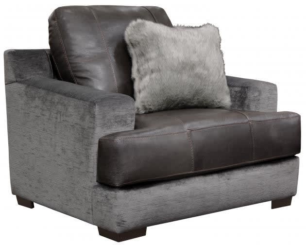 Palermo Chair in Steel Leather Fabric Combination by Jackson Furniture - 4503-01-S