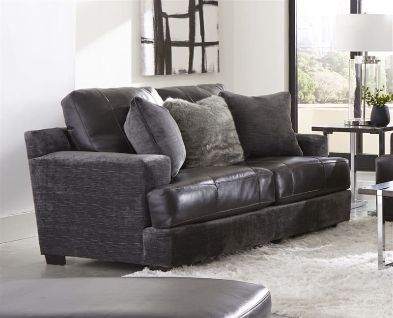 Palermo Loveseat in Steel Leather Fabric Combination by Jackson Furniture - 4503-02-S
