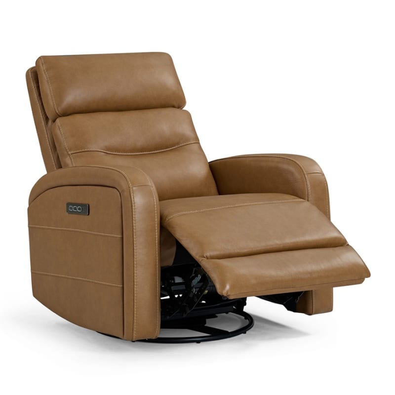 Rosslyn Transitional Swivel Power Recliner Chair in York Butternut Leather Finish by Liberty Furniture - LIB-06BU-13P
