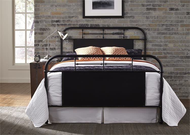 Vintage Metal Bed in Black Finish by Liberty Furniture - 179-BR13HFR