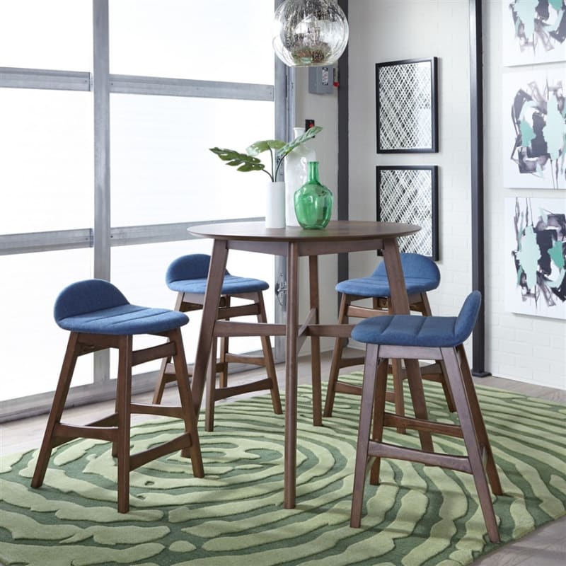 Space Savers 5 Piece Gathering Dining Room Set in Satin Walnut Finish by Liberty Furniture - LIB-198-CD-5GTS