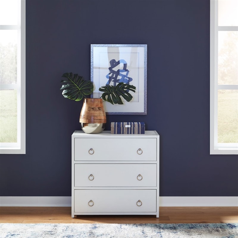 East End Accent Cabinet in Wirebrushed White Finish by Liberty Furniture - LIB-2030WH-AC3432