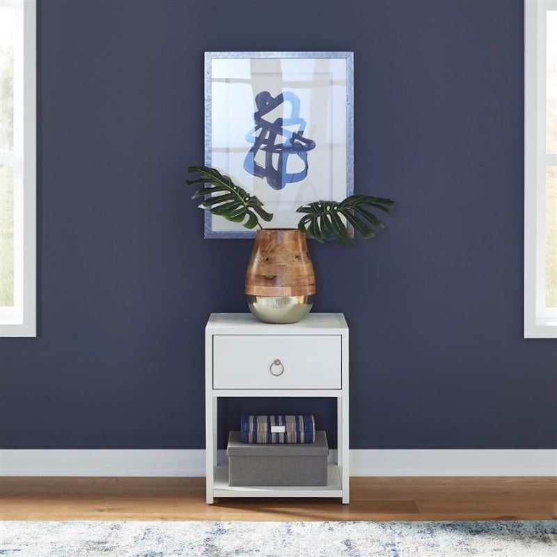 East End 1 Shelf Accent Table in Wirebrushed White Finish by Liberty Furniture - LIB-2030WH-AT2126