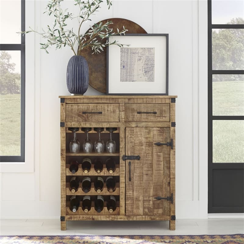 Emerson Wine Accent Cabinet in Weathered Honey Finish by Liberty Furniture - 2080-AC3742