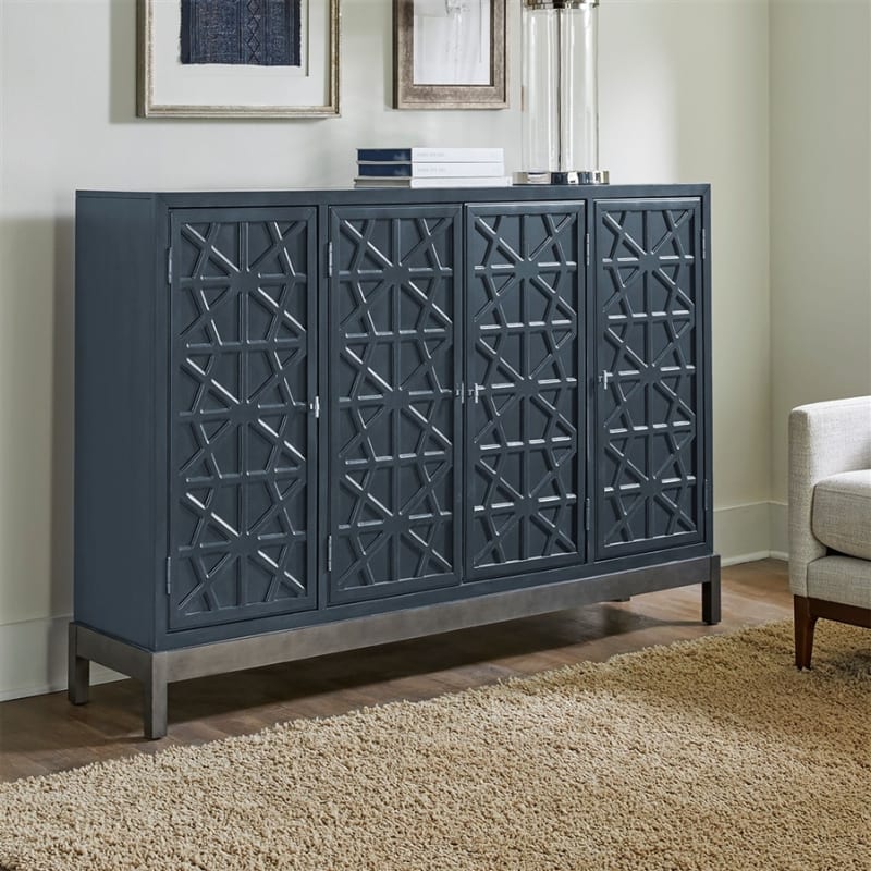 Braxton Accent Cabinet in Azure Blue Finish by Liberty Furniture - LIB-2118-AC1000
