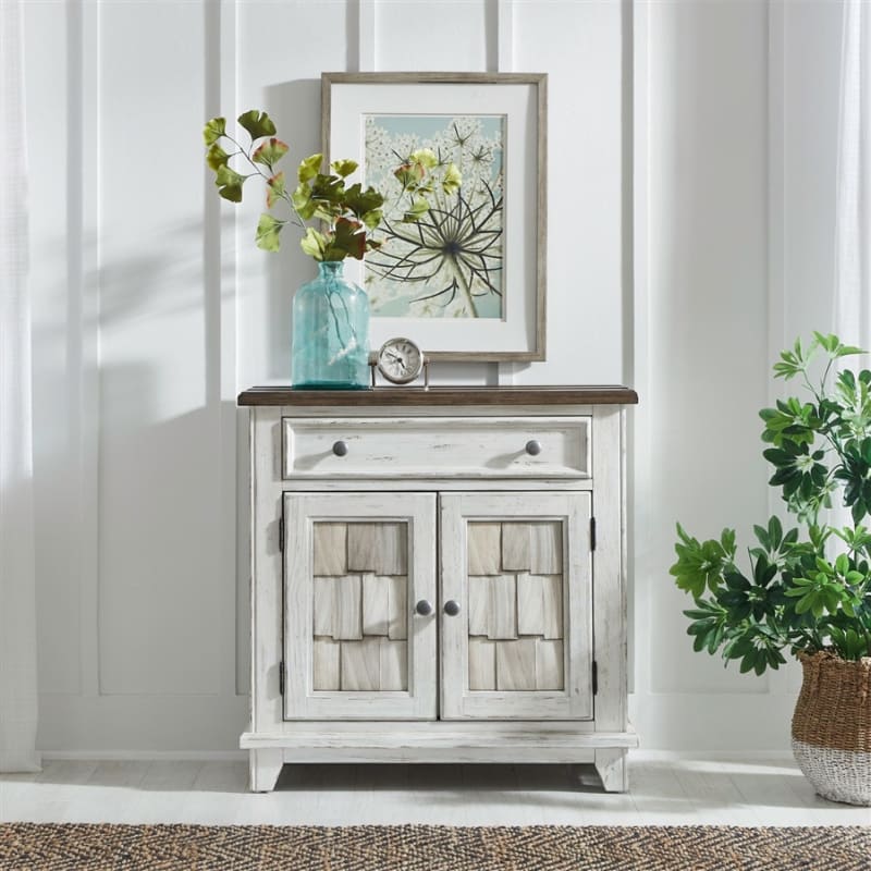 River Place Accent Cabinet in Riverstone White & Tobacco Finish by Liberty Furniture - LIB-237-AC1000