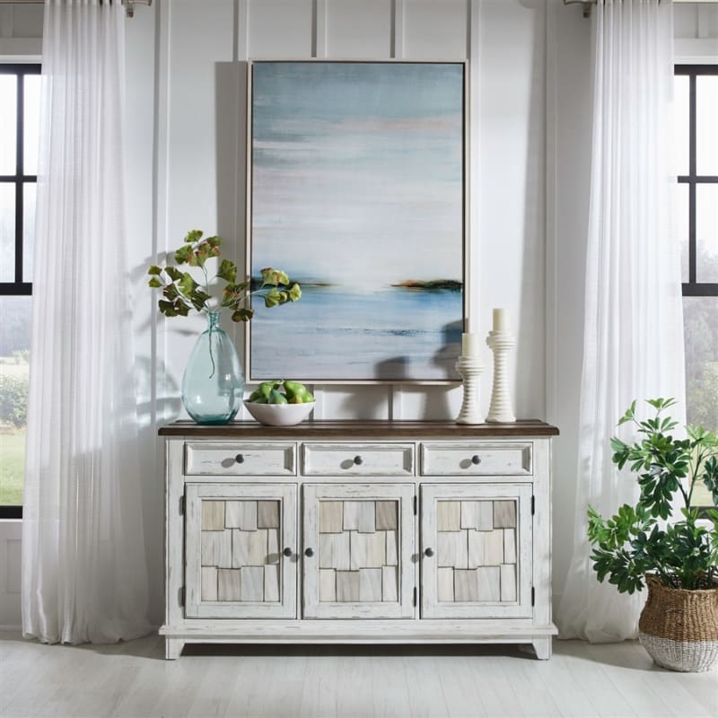 River Place Accent Server in Riverstone White and Tobacco Finish by Liberty Furniture - LIB-237-SR6236