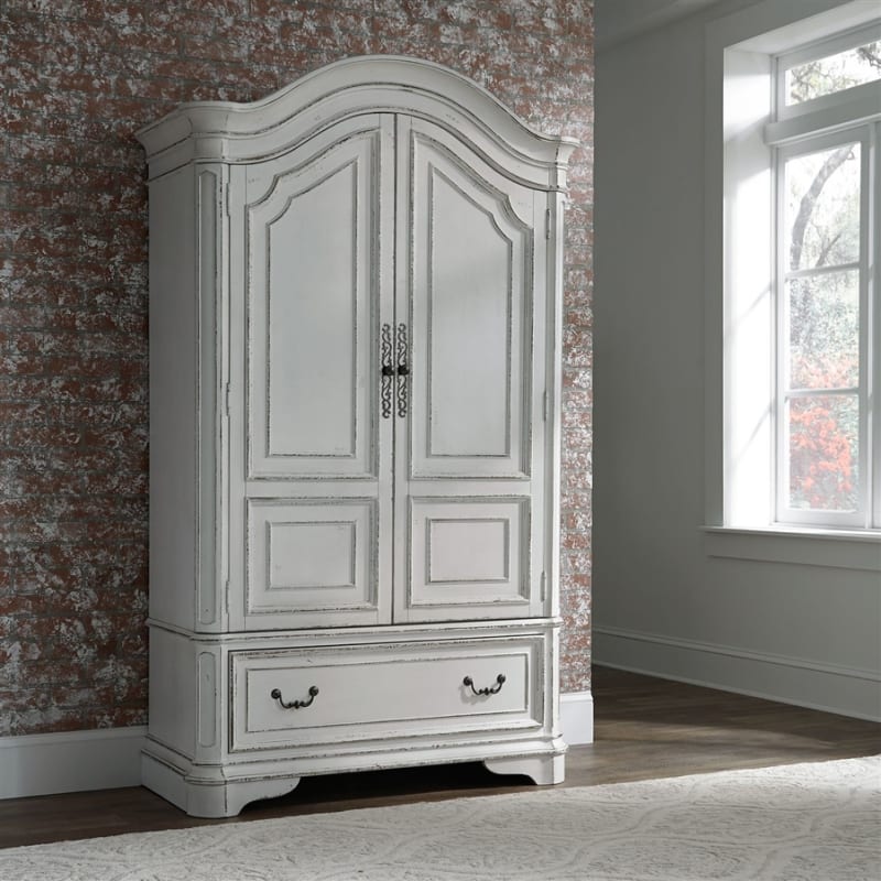 Magnolia Manor Armoire in Antique White Finish by Liberty Furniture - 244-BR-ARM