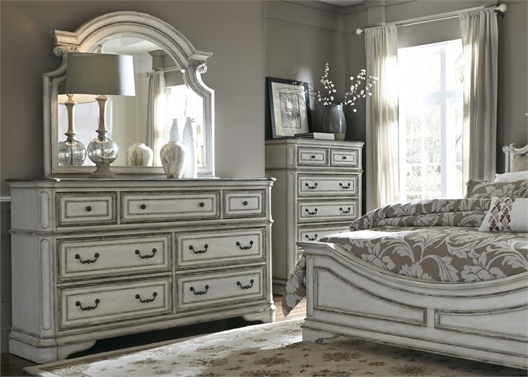 Magnolia Manor 7 Drawer Dresser in Antique White Finish by Liberty Furniture - 244-BR31