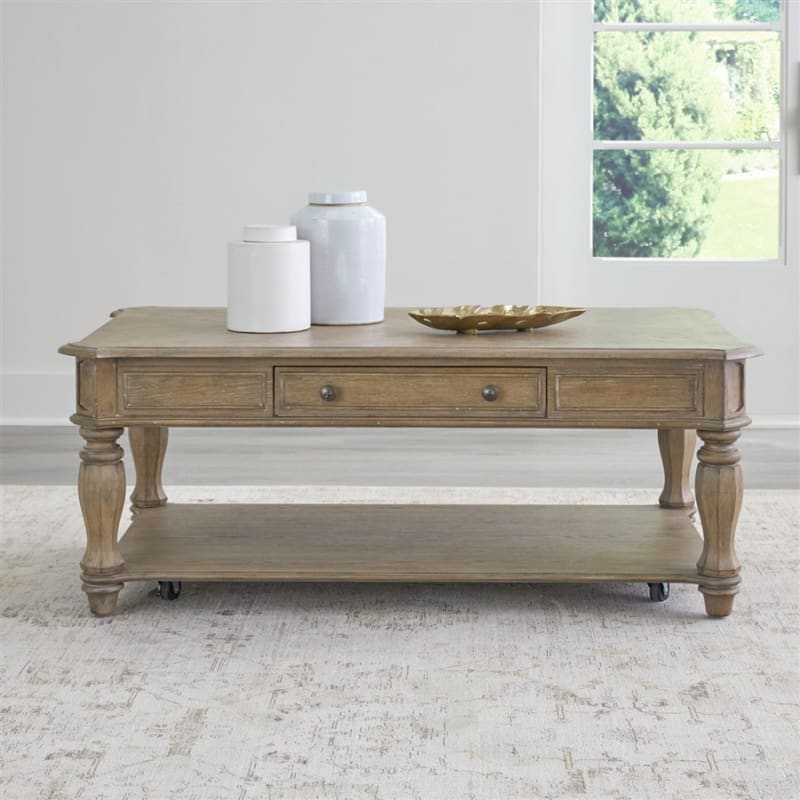 Magnolia Manor Rectangular Cocktail Table in Weathered Bisque Finish by Liberty Furniture - LIB-244N-OT1010