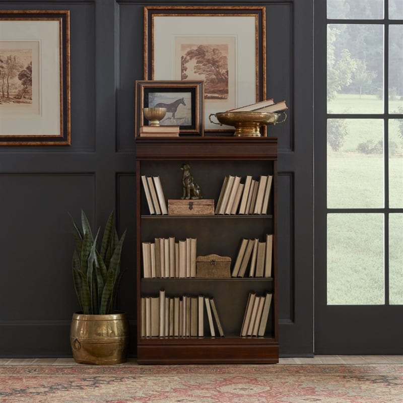 Brayton Manor Jr Executive 48 Inch Bookcase in Cognac Finish by Liberty Furniture - LIB-273-HO3048
