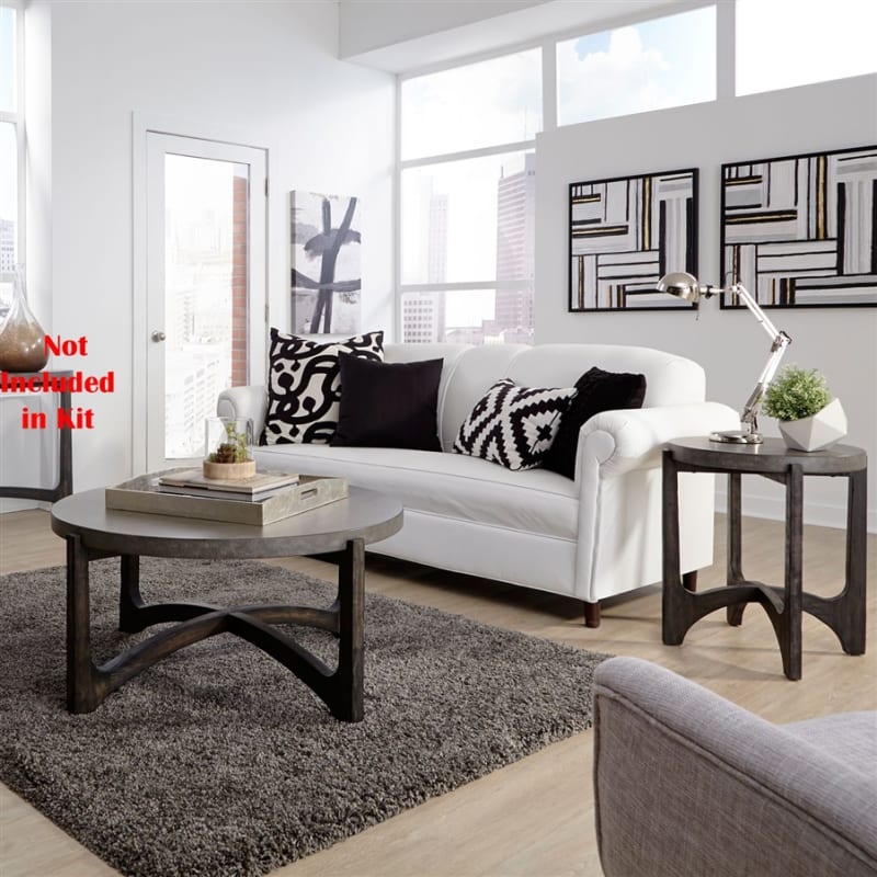 Cascade 3 Piece Round Cocktail Table Set in Wirebrush Rustic Brown Finish by Liberty Furniture - LIB-292-OT-O3PCS