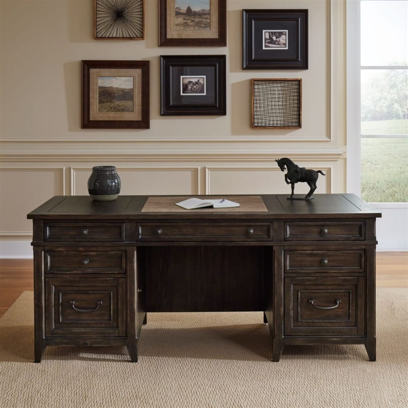 Paradise Valley Executive Desk in Saddle Brown Finish by Liberty Furniture - LIB-297-HO-EXD