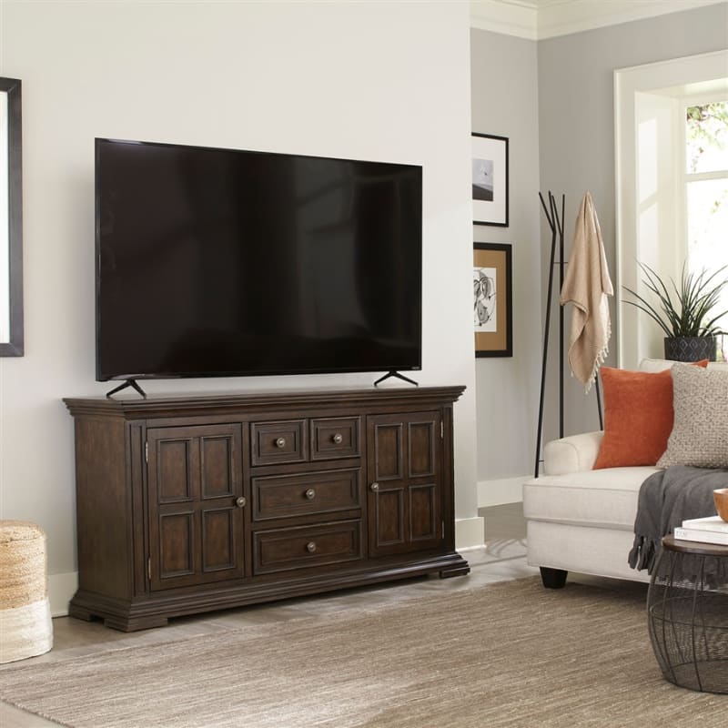 Big Valley 66 Inch TV Console in Brownstone Finish by Liberty Furniture - 361-TV66
