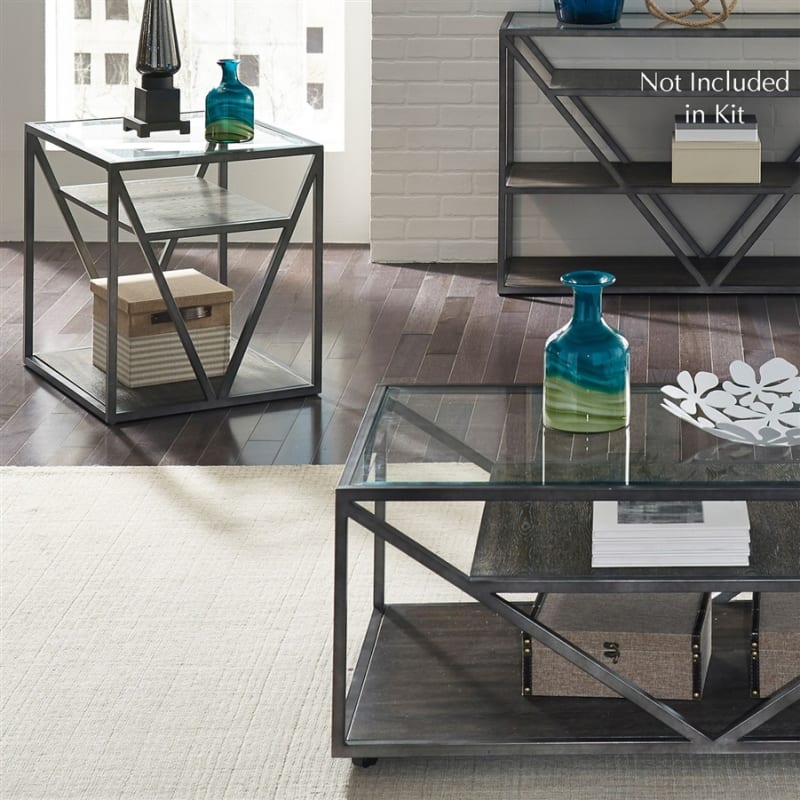 Arista 3 Piece Rectangular Cocktail Table Set in Cobblestone Brown w/ Gray Dusty Wax Hang-up Finish by Liberty Furniture - LIB-37-OT-3PCS