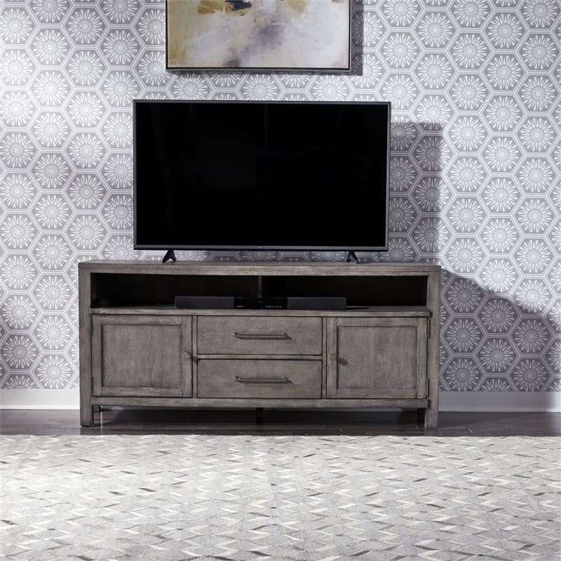 Modern Farmhouse 66 Inch Entertainment Console in Dusty Charcoal Finish by Liberty Furniture - 406-TV66