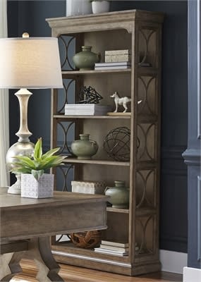 Simply Elegant Bookcase in Heathered Taupe Finish by Liberty Furniture - 412-HO201