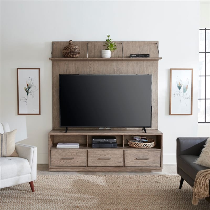 City Scape TV Entertainment Center in Burnished Beige Finish by Liberty Furniture - LIB-421-ENT-ENC