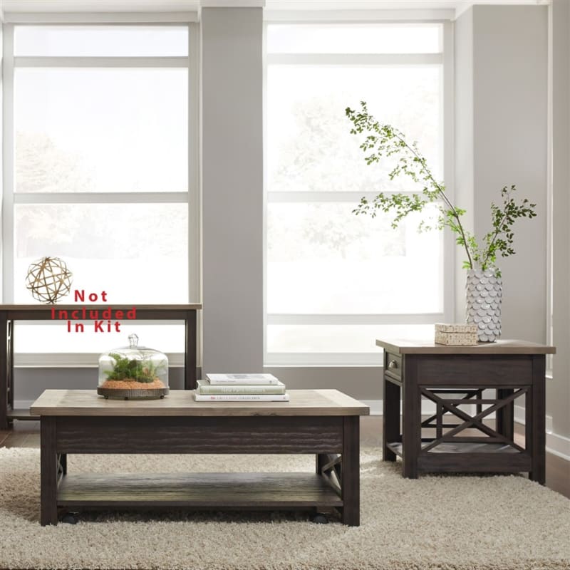 Heatherbrook 3 Piece Lift Top Cocktail Table Set in Charcoal & Ash Finish by Liberty Furniture - LIB-422-OT-O3PCS