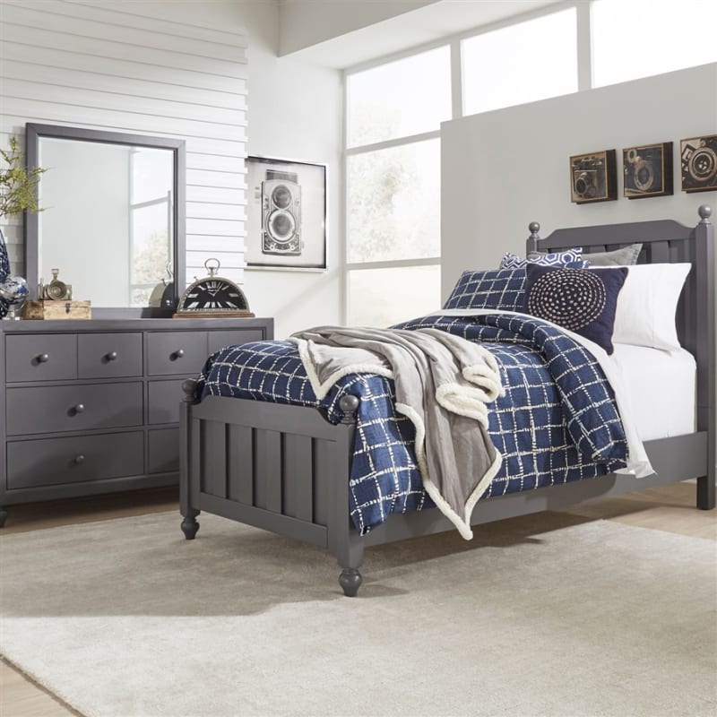 Cottage View Panel Bed 4 Piece Youth Bedroom Set in Dark Gray Finish by Liberty Furniture - LIB-423-YBR-TPBDMN