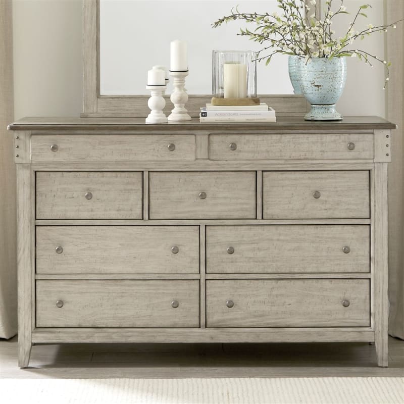 Ivy Hollow Accent Cabinet in Weathered Linen Finish with Dusty Taupe Tops by Liberty Furniture - 457-BR31