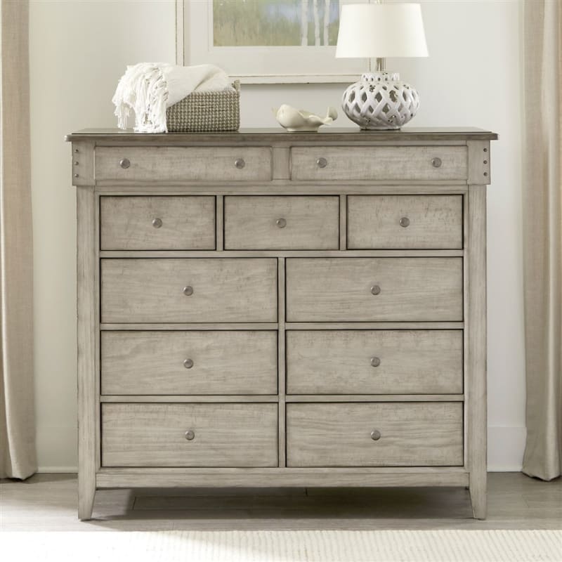Ivy Hollow Accent Cabinet in Weathered Linen Finish with Dusty Taupe Tops by Liberty Furniture - 457-BR32