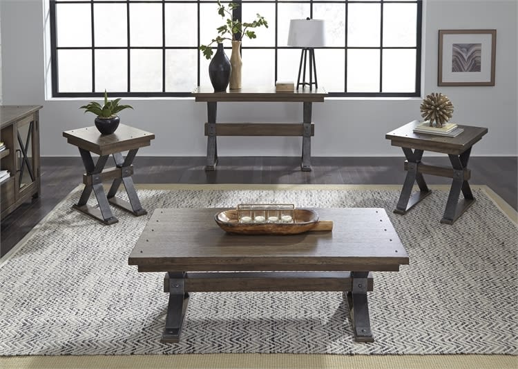 Sonoma Road Occasional Cocktail Table in Weather Beaten Bark Finish by Liberty Furniture - 473-OT1010