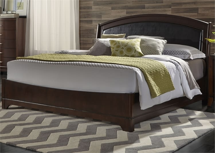 Avalon Upholstered Bed in Dark Truffle Finish by Liberty Furniture - 505-BR-QLB