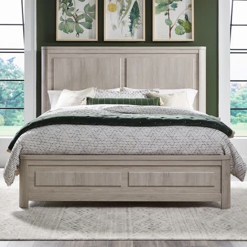 Modern Play Queen Panel Bed in Natural White Finish by Liberty Furniture - LIB-522-BR-QPB